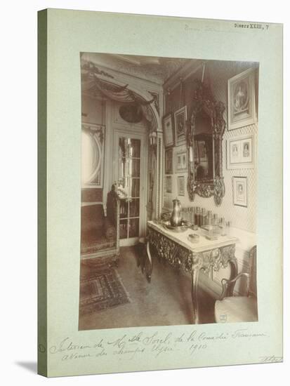 Interior of the Home of Cecile Sorel at 99 Avenue Des Champs Elysees, 1910-Eugene Atget-Stretched Canvas