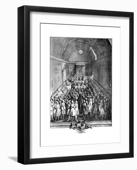 Interior of the House of Lords, Westminster, in 1742-John Pine-Framed Giclee Print