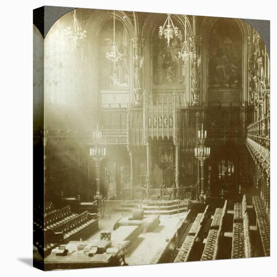 Interior of the House of Lords, Westminster, London-null-Stretched Canvas