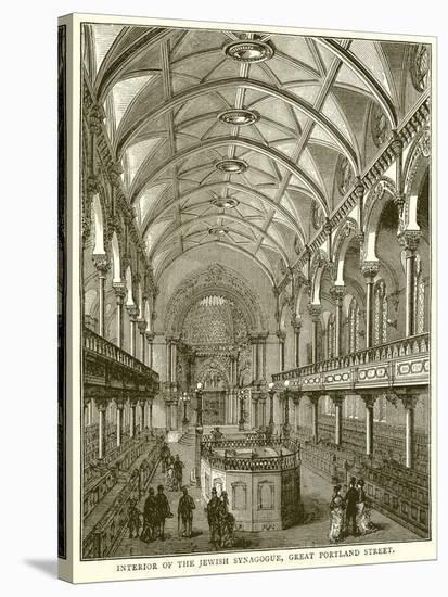 Interior of the Jewish Synagogue, Great Portland Street-null-Stretched Canvas