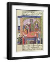 Interior of the King of Persia's Palace, Illustration from the "Shahnama" (Book of Kings)-null-Framed Giclee Print