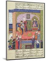 Interior of the King of Persia's Palace, Illustration from the "Shahnama" (Book of Kings)-null-Mounted Giclee Print