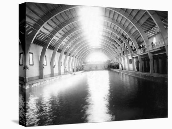 Interior of the Largest Plunge Bath House in the US Photograph - Hot Springs, SD-Lantern Press-Stretched Canvas