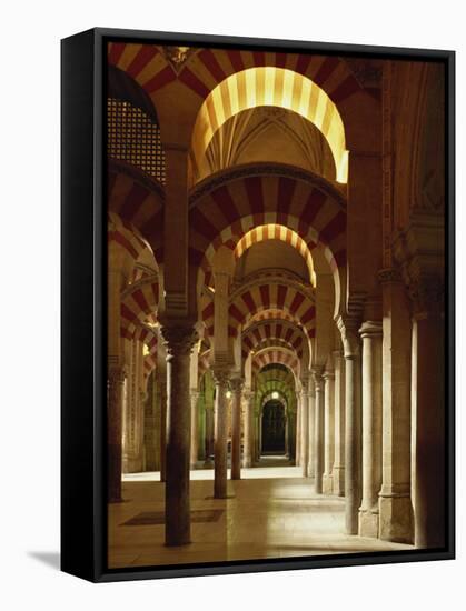 Interior of the Mezquita or Mosque at Cordoba, Cordoba, Andalucia), Spain-Michael Busselle-Framed Stretched Canvas