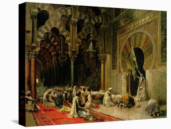 Interior of the Mosque at Cordoba, C.1880-Edwin Lord Weeks-Stretched Canvas