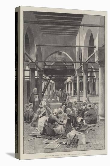 Interior of the Mosque of El-Azhar, Cairo, Discussing the Campaign-Charles Auguste Loye-Stretched Canvas