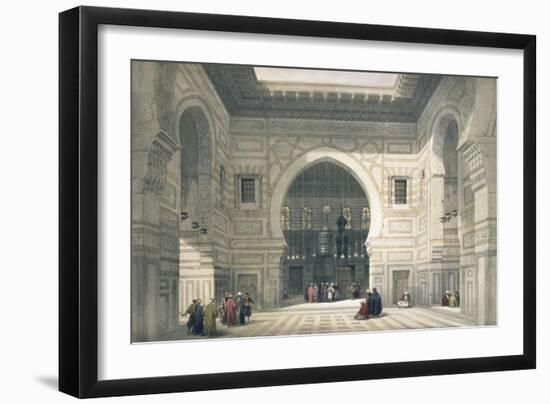 Interior of the Mosque of Sultan Hassan, Cairo, Egypt, 19th century-David Roberts-Framed Giclee Print