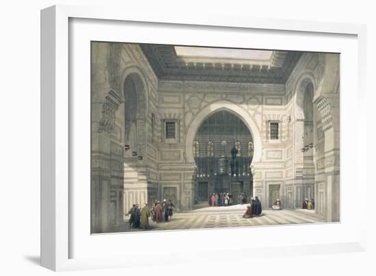 Interior of the Mosque of Sultan Hassan, Cairo, Egypt, 19th century-David Roberts-Framed Giclee Print