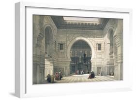 Interior of the Mosque of Sultan Hassan, Cairo, Egypt, 19th century-David Roberts-Framed Giclee Print