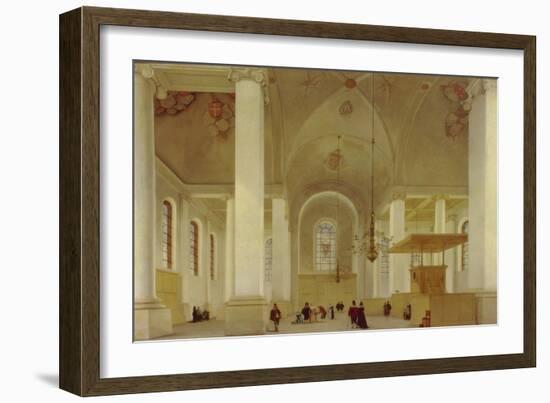 Interior of the New Church (Nieuwe Kerk) at Haarlem. 1652-Pieter Jansz Saenredam-Framed Giclee Print