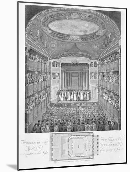 Interior of the New Theatre Royal Haymarket Engraving-James Stow-Mounted Giclee Print