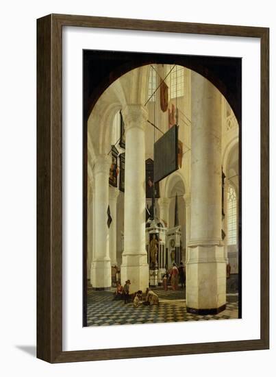 Interior of the Nieuwe Kerk in Delft with the Tomb of William the Silent, 1650-Gerrit Houckgeest-Framed Giclee Print