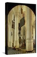 Interior of the Nieuwe Kerk in Delft with the Tomb of William the Silent, 1650-Gerrit Houckgeest-Stretched Canvas