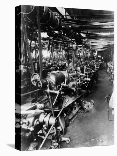 Interior of the Norton Factory, Showing the Production Line, 1929-null-Stretched Canvas