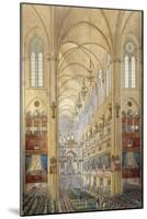 Interior of the Notre Dame Cathedral in Paris during the Coronation of Napoleon I-null-Mounted Giclee Print