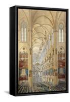 Interior of the Notre Dame Cathedral in Paris during the Coronation of Napoleon I-null-Framed Stretched Canvas