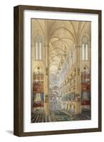 Interior of the Notre Dame Cathedral in Paris during the Coronation of Napoleon I-null-Framed Premium Giclee Print