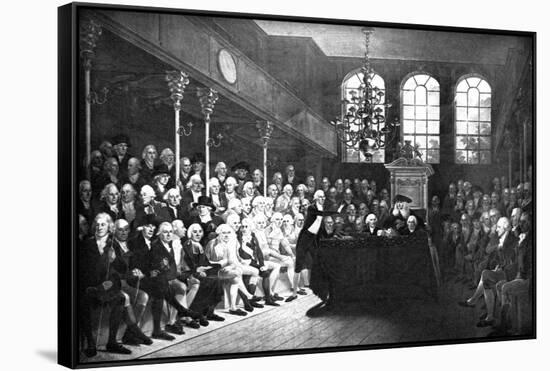 Interior of the Old House of Commons, St Stephens Chapel, 1793-Anton Hickel-Framed Stretched Canvas