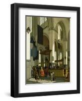 Interior of the Oude Kerk, Delft, with a Preacher-A. Storck-Framed Giclee Print