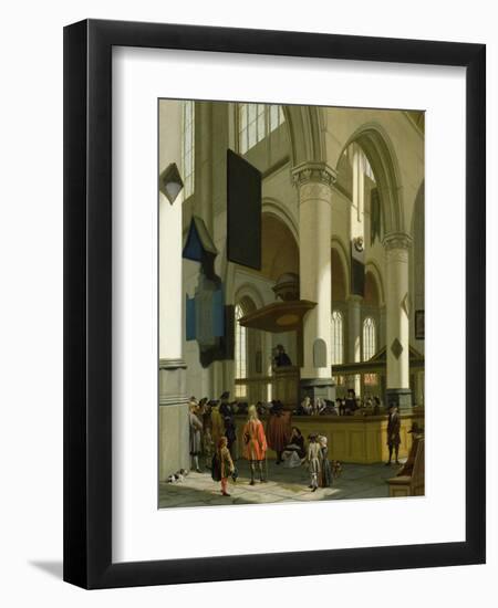 Interior of the Oude Kerk, Delft, with a Preacher-A. Storck-Framed Giclee Print