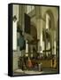 Interior of the Oude Kerk, Delft, with a Preacher-A. Storck-Framed Stretched Canvas