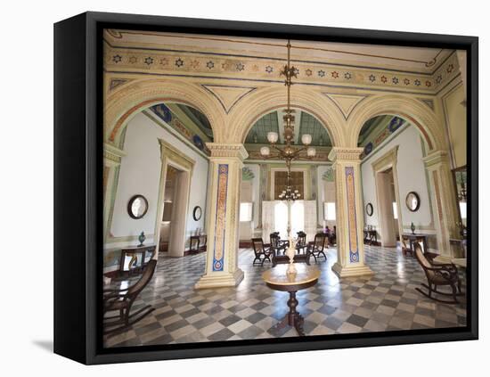 Interior of the Palacio Brunet, Houses Museo Romantico, Trinidad, Cuba, West Indies, Caribbean-Michael DeFreitas-Framed Stretched Canvas