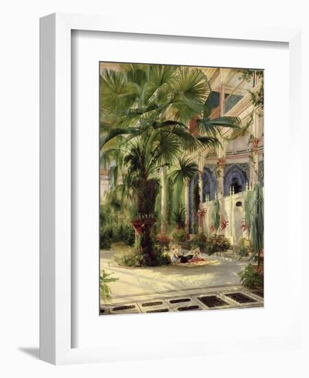 Interior of the Palm House at Potsdam, 1833-Karl Blechen-Framed Premium Giclee Print