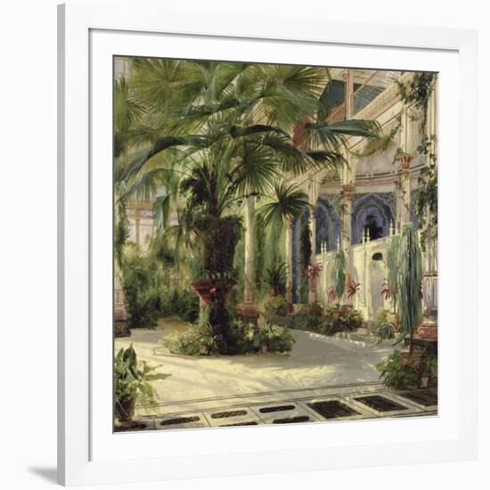 Interior of the Palm House at Potsdam I-Karl Blechen-Framed Art Print