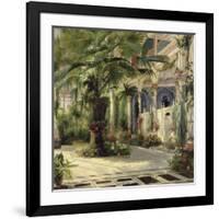 Interior of the Palm House at Potsdam I-Karl Blechen-Framed Art Print