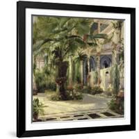 Interior of the Palm House at Potsdam I-Karl Blechen-Framed Art Print