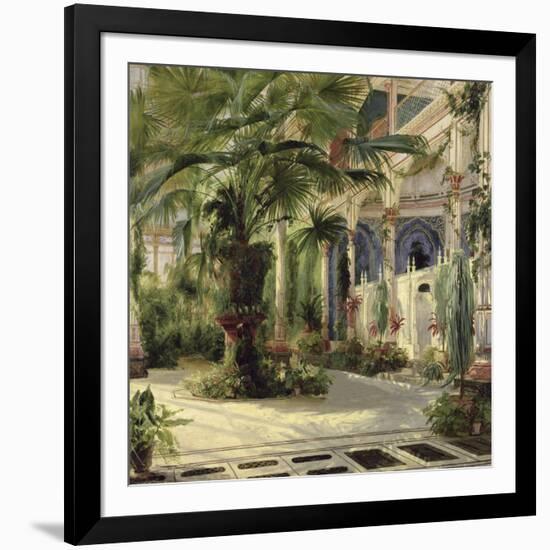 Interior of the Palm House at Potsdam I-Karl Blechen-Framed Art Print