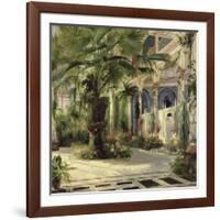 Interior of the Palm House at Potsdam I-Karl Blechen-Framed Art Print