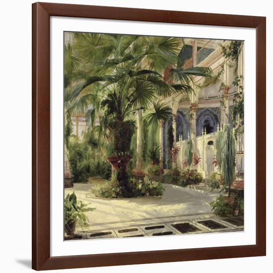 Interior of the Palm House at Potsdam I-Karl Blechen-Framed Art Print