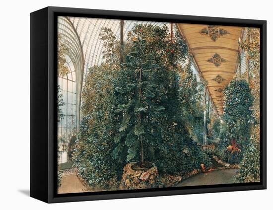 Interior of the Palm House of Lednice Palace-Rudolf von Alt-Framed Stretched Canvas