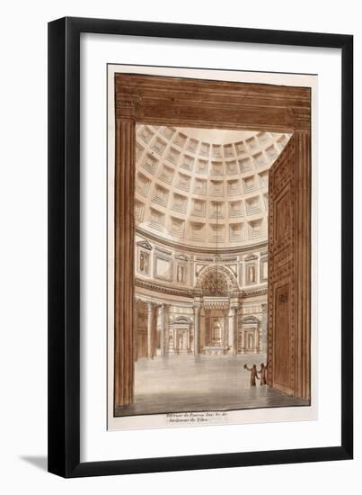 Interior of the Pantheon after the Tiber Broke its Banks, 1833-Agostino Tofanelli-Framed Giclee Print