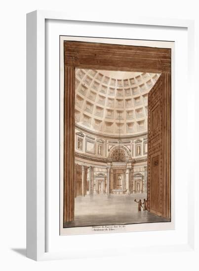 Interior of the Pantheon after the Tiber Broke its Banks, 1833-Agostino Tofanelli-Framed Giclee Print