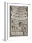 Interior of the Pantheon at Rome (Restored) (Litho)-English-Framed Giclee Print