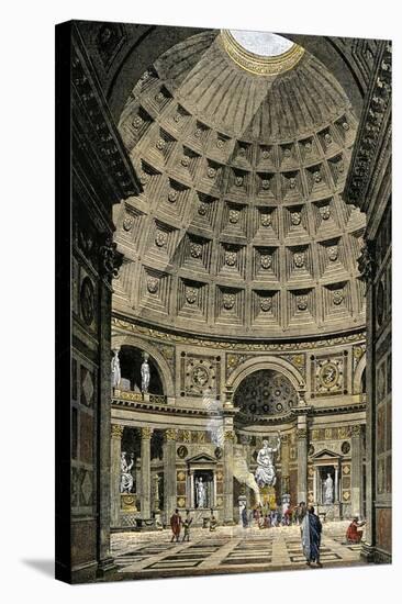 Interior of the Pantheon in Ancient Rome-null-Stretched Canvas
