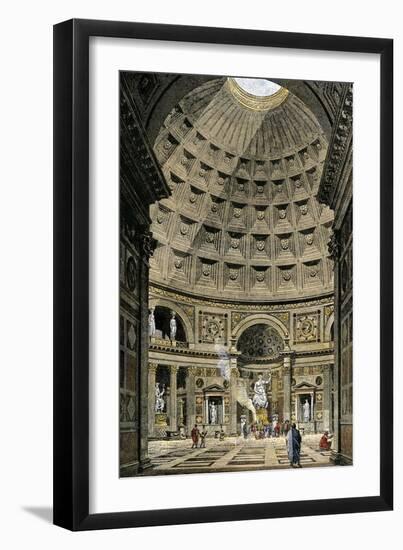 Interior of the Pantheon in Ancient Rome-null-Framed Premium Giclee Print