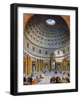 Interior of the Pantheon, Rome by Giovanni Paolo Panini-Giovanni Paolo Panini-Framed Giclee Print