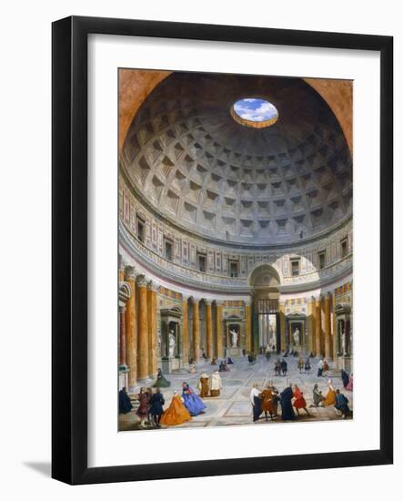 Interior of the Pantheon, Rome by Giovanni Paolo Panini-Giovanni Paolo Panini-Framed Giclee Print