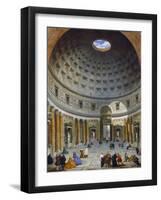 Interior of the Pantheon, Rome, C.1734-Giovanni Paolo Pannini-Framed Giclee Print