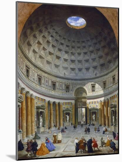 Interior of the Pantheon, Rome, C.1734-Giovanni Paolo Pannini-Mounted Giclee Print