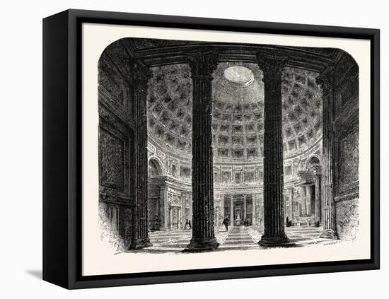 Interior of the Pantheon. Rome Italy-null-Framed Stretched Canvas