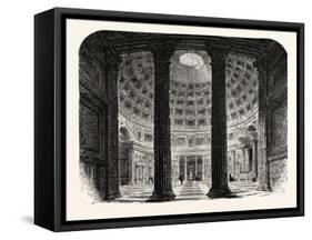 Interior of the Pantheon. Rome Italy-null-Framed Stretched Canvas