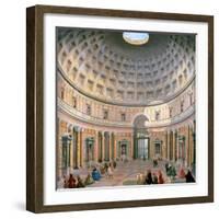 Interior of the Pantheon, Rome-Giovanni Paolo Pannini-Framed Giclee Print