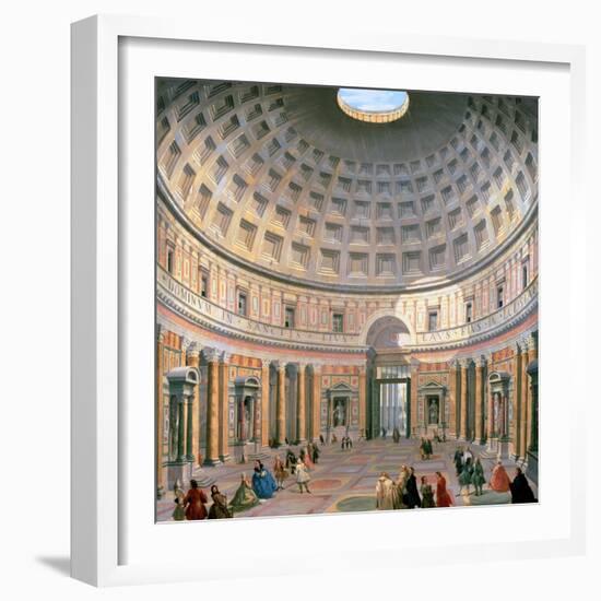 Interior of the Pantheon, Rome-Giovanni Paolo Pannini-Framed Giclee Print