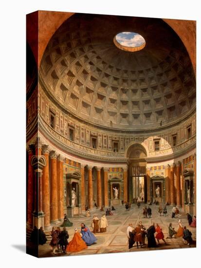 Interior of the Pantheon, Rome-Giovanni Paolo Panini-Stretched Canvas