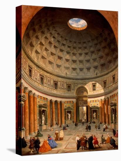 Interior of the Pantheon, Rome-Giovanni Paolo Panini-Stretched Canvas