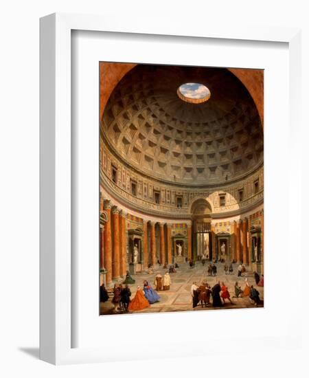 Interior of the Pantheon, Rome-Giovanni Paolo Panini-Framed Giclee Print
